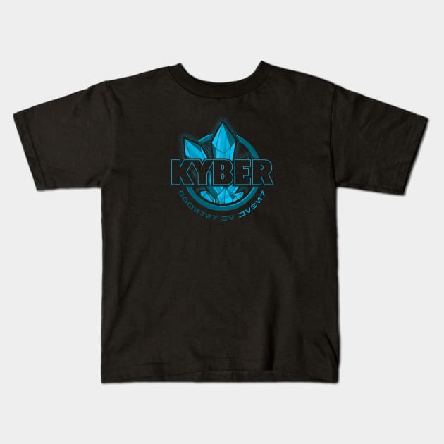 Powered by KYBER - blue Kids T-Shirt by TrulyMadlyGeekly